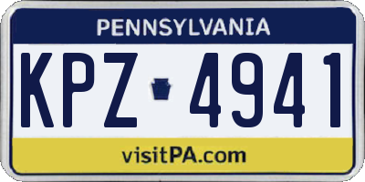 PA license plate KPZ4941