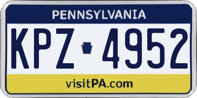PA license plate KPZ4952