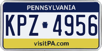 PA license plate KPZ4956