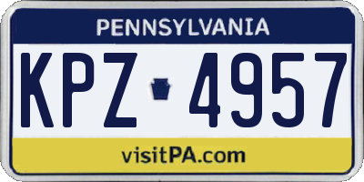 PA license plate KPZ4957