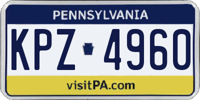 PA license plate KPZ4960