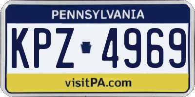 PA license plate KPZ4969