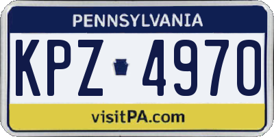 PA license plate KPZ4970