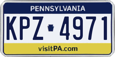 PA license plate KPZ4971