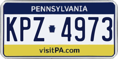 PA license plate KPZ4973