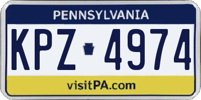 PA license plate KPZ4974