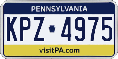 PA license plate KPZ4975