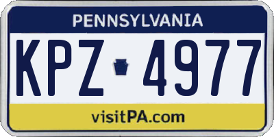 PA license plate KPZ4977