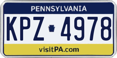 PA license plate KPZ4978