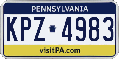 PA license plate KPZ4983