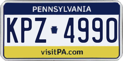 PA license plate KPZ4990