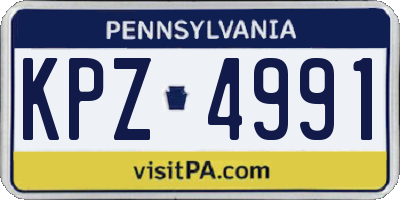PA license plate KPZ4991