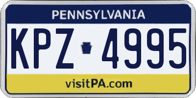 PA license plate KPZ4995