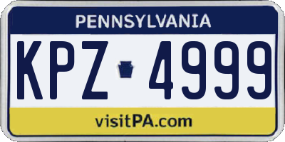 PA license plate KPZ4999