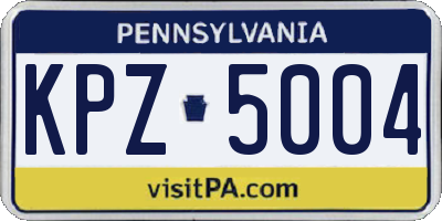 PA license plate KPZ5004