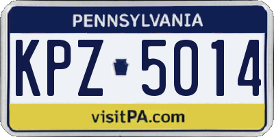 PA license plate KPZ5014