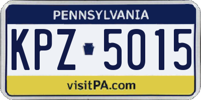 PA license plate KPZ5015
