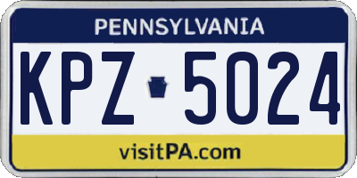 PA license plate KPZ5024
