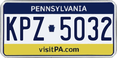 PA license plate KPZ5032