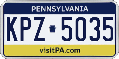 PA license plate KPZ5035
