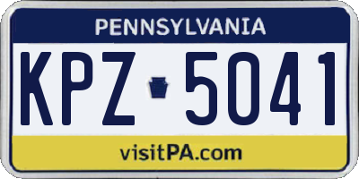 PA license plate KPZ5041
