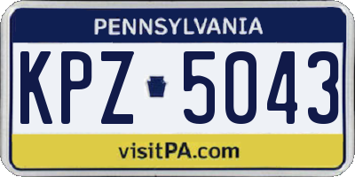 PA license plate KPZ5043