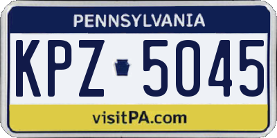 PA license plate KPZ5045
