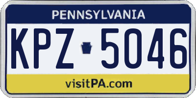 PA license plate KPZ5046