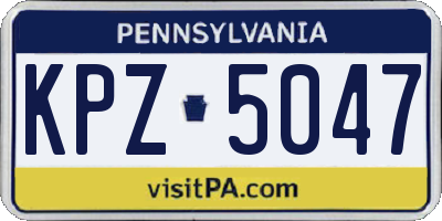 PA license plate KPZ5047
