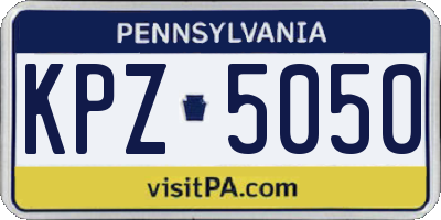 PA license plate KPZ5050