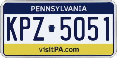 PA license plate KPZ5051