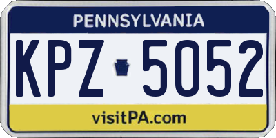 PA license plate KPZ5052