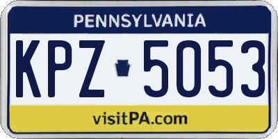 PA license plate KPZ5053