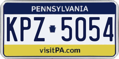 PA license plate KPZ5054