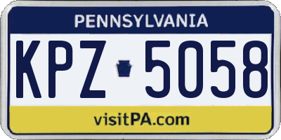 PA license plate KPZ5058