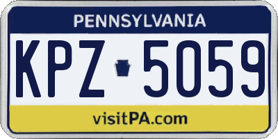 PA license plate KPZ5059