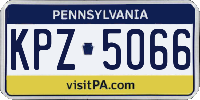 PA license plate KPZ5066