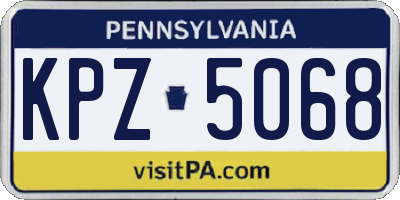 PA license plate KPZ5068