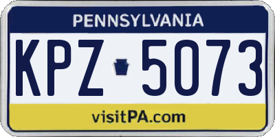 PA license plate KPZ5073