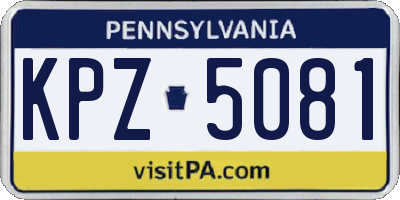PA license plate KPZ5081
