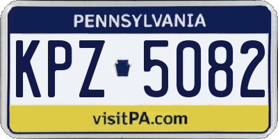 PA license plate KPZ5082