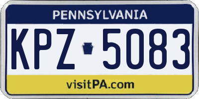 PA license plate KPZ5083