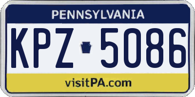 PA license plate KPZ5086