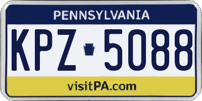 PA license plate KPZ5088