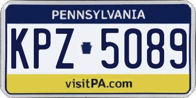 PA license plate KPZ5089