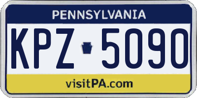 PA license plate KPZ5090