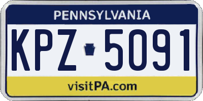 PA license plate KPZ5091