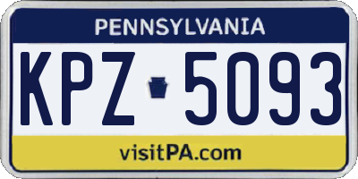 PA license plate KPZ5093