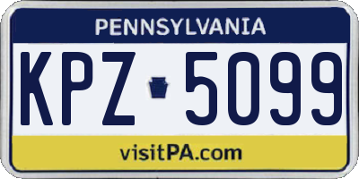 PA license plate KPZ5099