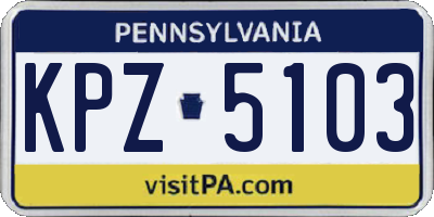 PA license plate KPZ5103